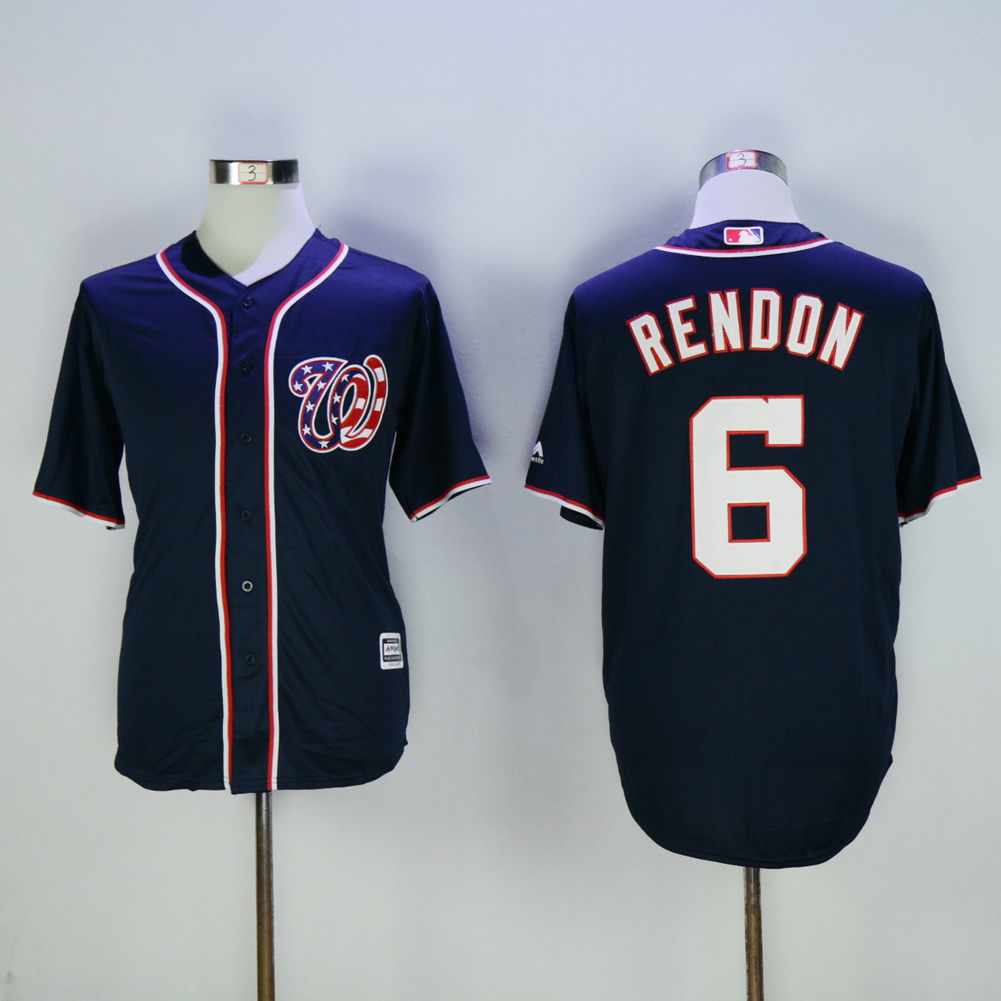 Men Washington Nationals #6 Rendon Blue MLB Jerseys